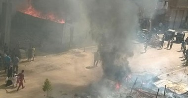 "واتس آب اليوم السابع" بالصور.. اندلاع حريق هائل بمنطقة المنيب