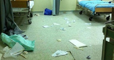 "واتس آب اليوم السابع":أكياس دم وقطن ملوث بأرضية مستشفى جامعة قناة السويس
