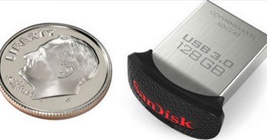 SanDisk تطلق فلاش ميمورى USB 3.0 بمساحة 128 جيجا بايت فى حجم "الشلن"