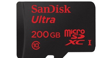 SanDisk تطلق "كارت ميمورى" بمساحة 200 جيجا بايت وسعره 239 دولارا