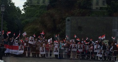بالفيديو والصور.. المصريون بألمانيا ينظمون وقفة بالأعلام ترحيبا بالسيسى