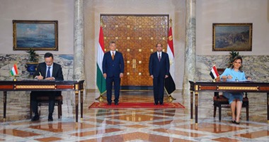 السيسى ورئيس وزراء المجر يشهدان توقيع  5 مذكرات تفاهم اقتصادية بين البلدين