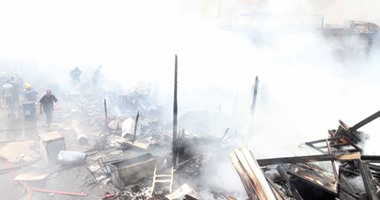 انعدام الرؤية بالطرق المؤدية إلى حريق مخزن قطن فى أبو رواش بسبب الأدخنة