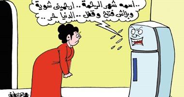 "الثلاجة" تستغيث من ربات البيوت فى كاريكاتير "اليوم السابع"