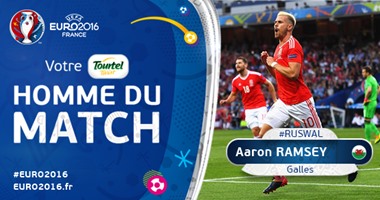 يورو 2016.. أرون رامسى أفضل لاعب فى مباراة ويلز وروسيا