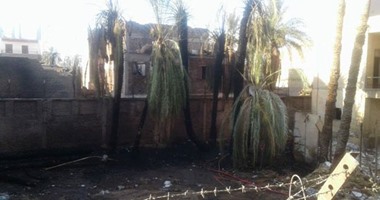 بالصور.. اندلاع حريق فى عدد من أشجار النخيل بمدينة أرمنت غرب الأقصر