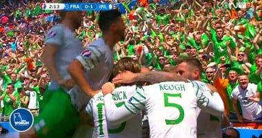 بالفيديو.. يورو 2016.. أيرلندا تتقدم على فرنسا بهدف مبكر
