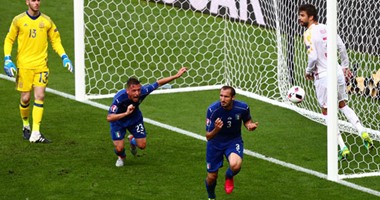 يورو 2016.. إيطاليا يتقدم على إسبانيا 1/0 فى شوط مثير من طرف واحد
