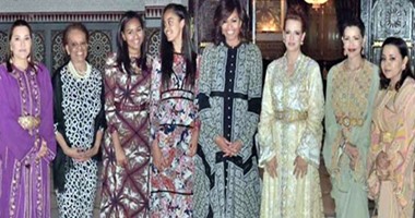 بالفيديو.. ميشيل أوباما وابنتاها يرتدين العباءة المغربية فى إفطار رمضانى بمراكش