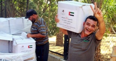 قافلة جديدة من المساعدات الإنسانية الإماراتية تصل إلى غزة مساعدات الإمارات