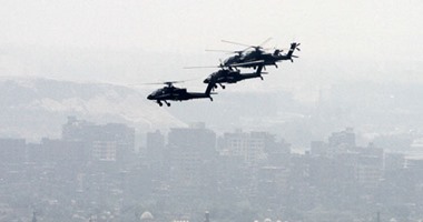 طائرات هليكوبتر تحلق بسماء القليوبية احتفالا بذكري ثورة 30 يونيو