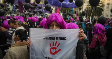 بالصور.. مظاهرات حاشدة فى الأرجنتين احتجاجا على جرائم العنف ضد النساء