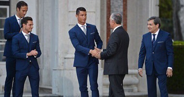 يورو 2016.. الرئيس البرتغالى يستقبل رونالدو ورفاقه قبل التوجه لفرنسا