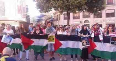 قنوات إسبانية:مظاهرات فى مدريد ضد الجرائم الإسرائيلية بحق الفلسطينيين