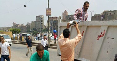 حى غرب شبرا الخيمة يشن حملة لإزالة الباعة الجائلين من ميدان المؤسسة