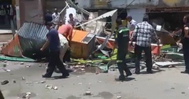 "واتس آب اليوم السابع".. فيديو انفجار أنبوبة بمحل آيس كريم فى بنى سويف