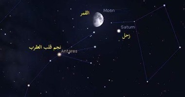 "البحوث الفلكية": القمر وزحل يقترنان فى سماء القاهرة بعد قليل