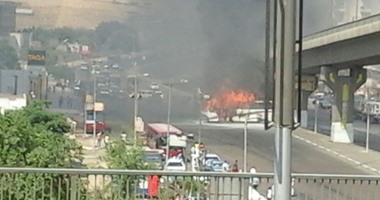 "واتس آب" اليوم السابع: حريق فى أتوبيس نقل عام أمام نادى السكة الحديد