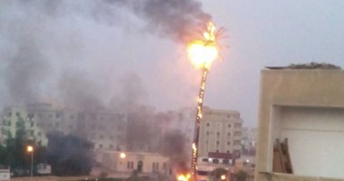 بالصور.. اندلاع النيران فى شبكة اتصالات لشركة محمول بالعاشر من رمضان