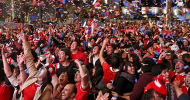 بالصور.. احتفالات صاخبة لجماهير تشيلى بعد الفوز بكوبا أميركا