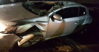 ننشر صور سيارة القبطان ولاء حافظ بعد الحادث الذى تعرض له على طريق السويس