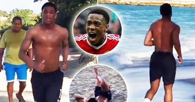 بالفيديو..مارسيال يرفع معدل اللياقة البدنية على شواطىء البحر الكاريبى