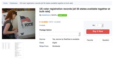 هاكر يبيع قاعدة بيانات الناخبين الأمريكيين بـ7 آلاف و800 دولار