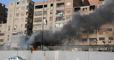 حريق سيارة ملاكى بالمنطقة الرابعة بمدينة السادات بالمنوفية