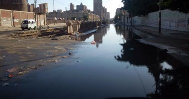غرق شارع الأمان بالقبارى فى الإسكندرية بمياه الصرف الصحى