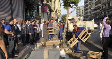 قوات الأمن تشن حملة لإزالة التعديات بوسط القاهرة