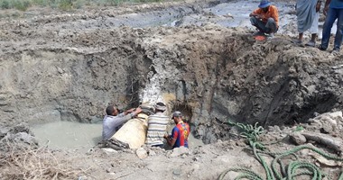 شركة مياه القناة تنتهى من أعمال إصلاح خط طرد القنطرة غرب 