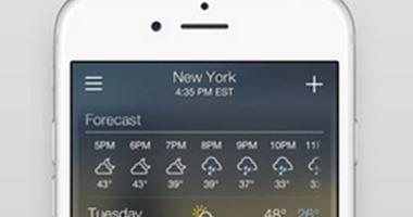 تطبيق Yahoo Weather يوفر تنبيهات للتغيرات المناخية قبل حدوثها بـ 15دقيقة