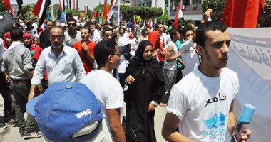 الشباب والرياضة تنظم مسيرة ضخمة فى بنها احتفالا بافتتاح قناة السويس