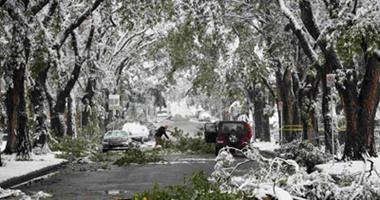 بالصور.. انقطاع الطرق والكهرباء فى مناطق بكندا جراء عاصفة ثلجية