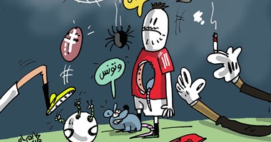 كاريكاتير "اليوم السابع": انهيار منتخب الفراعنة