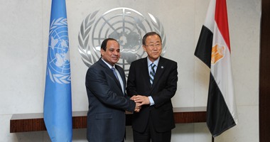 السيسى يلتقى الأمين العام للأمم المتحدة على هامش قمة المناخ بفرنسا
