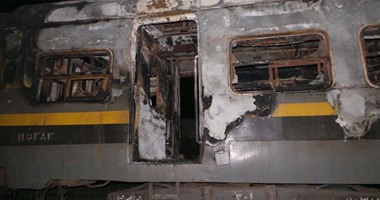 معاينة النيابة فى حريق قطار محطة مصر: النيران اندلعت بعد نزول الركاب