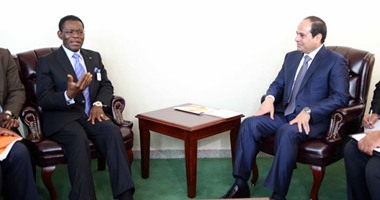 الرئيس السيسى يلتقى رئيس غينيا الاستوائية لتعميق العلاقات الثنائية