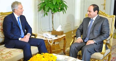 الرئاسة: بلير أشاد خلال لقائه السيسى بجهود مصر فى إقرار الهدنة بغزة
