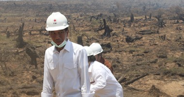 الرئيس الإندونيسى يزور الغابات بعد نجاح الحماية المدنية فى إخماد الحرائق