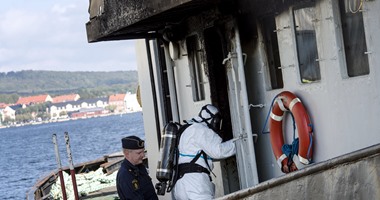 بالصور.. مقتل 4 أشخاص فى احتراق سفينة بولندية جنوب السويد