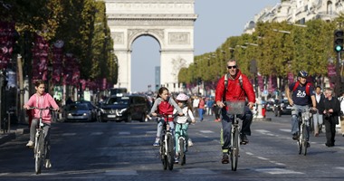 بالصور..أول يوم فى باريس بدون سيارات قبل انطلاق مؤتمر المناخ
