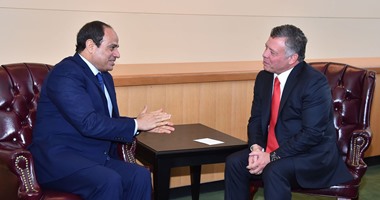 الرئيس السيسي يلتقى ملك الأردن بمقر إقامتهما فى واشنطن