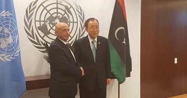 رئيس البرلمان الليبى يبحث مع "بان كى مون" تشكيل حكومة وفاق