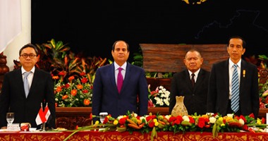 السيسى: مصر وإندونيسيا بثقلهما الإسلامى مؤهلان لدور مهم بمكافحة الإرهاب