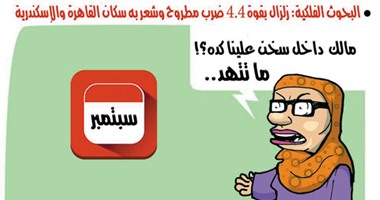 سبتمبر شهر الزلازل.. فى كاريكاتير "اليوم السابع"