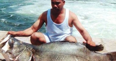 تداول صور لمواطن يصطاد سمكة تزن 51 كيلو فى أسيوط