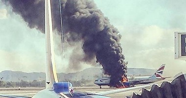 ننشر فيديو حريق الطائرة البريطانية فى مطار لاس فيجاس بأمريكا