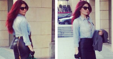 مواقع التواصل الاجتماعى تتبادل صورة لهيفاء وهبى أثناء تجولها ببيروت