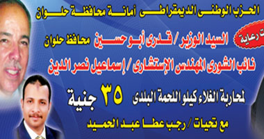 دعاية مبكرة لمرشحى "الوطنى" بحلوان فى انتخابات "الشعب"